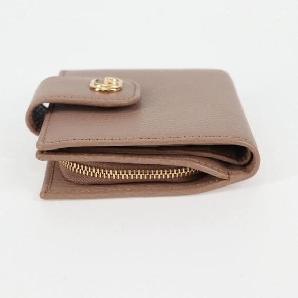 GUCCI Compact Bifold Wallet Leather Gold Pink Beige 523193 1147 Auth 135025AM - Picture 5 of 16